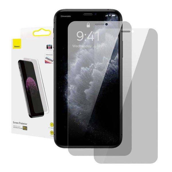 Baseus edzett üvegfólia 0,3mm iPhone XS Max/11 Pro Max 6.5"
készülékhez (2 db)