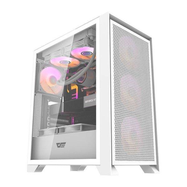 Számítógépes tok Darkflash DRX70 MESH 4 RGB ventilátor (fehér)