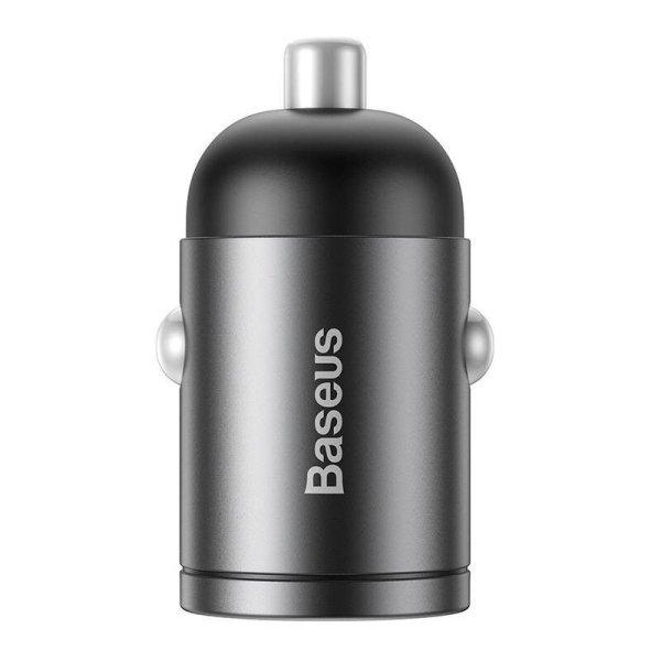 Baseus Tiny Star USB-C mini autós töltő, QC 4.0 , PD, 30 W (szürke)