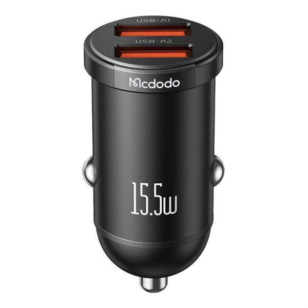 Mcdodo CC-2950 autós töltő, 2x USB, 15.5W (fekete)