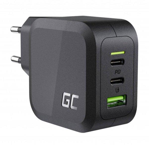 Energiatöltő Green Cell GC PowerGaN 65W (2x USB-C Power Delivery, 1x USB-A
kompatibilis Quick Charge 3.0-val)