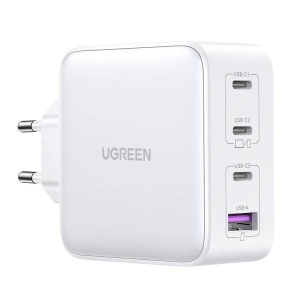 UGREEN Nexode 15337 hálózati töltő, 3xUSB-C, USB-A 3.0, PD3.0, QC4.0, GaN,
100W (fehér)