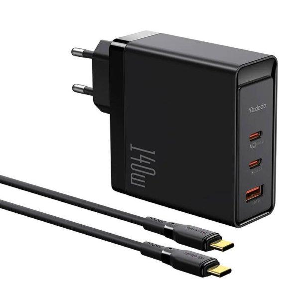 Töltő GaN 140W Mcdodo CH-2913, 2x USB-C, USB-A (fekete)