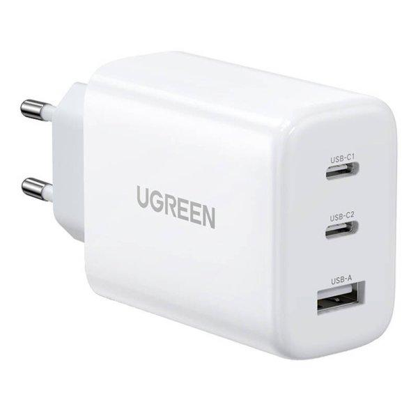 UGREEN CD275 hálózati töltő, 2x USB-C, 1x USB, 65W (fehér)