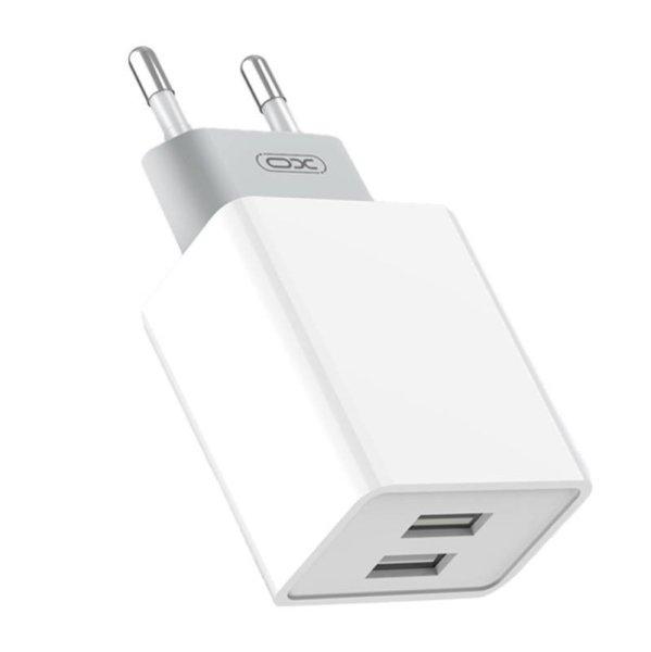 XO L65 fali töltő, 2x USB USB kábel (fehér)