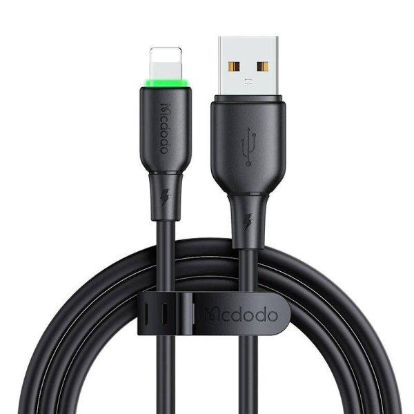 USB és Lightning kábel Mcdodo CA-4741 LED világítással 1.2m (fekete)