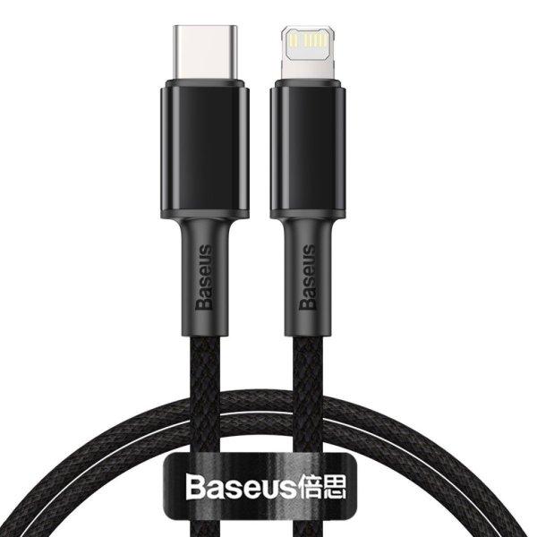 Baseus USB-C - Lightning kábel, nagy szúrósságú fonott, 20 W, 5 A, PD, 1 m
(fekete)