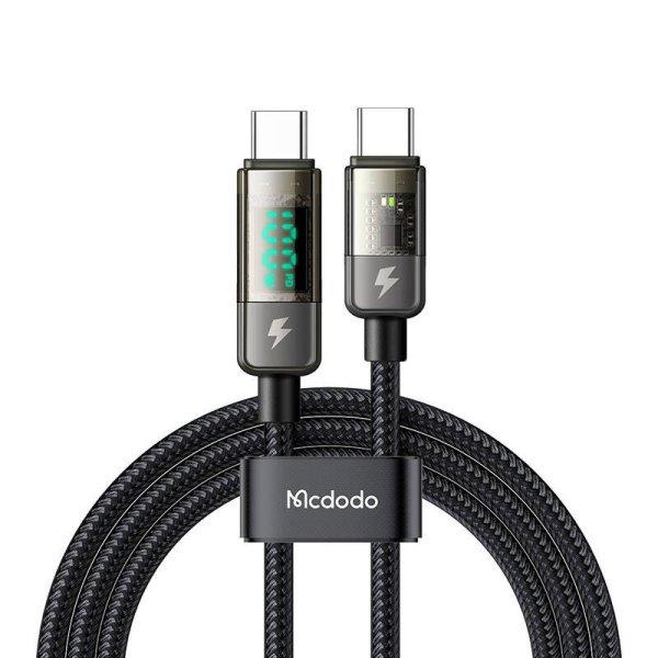 Mcdodo CA-3610 USB-C-USB-C kábel, automatikus kikapcsolás, PD 100W, 1.2m
(fekete)