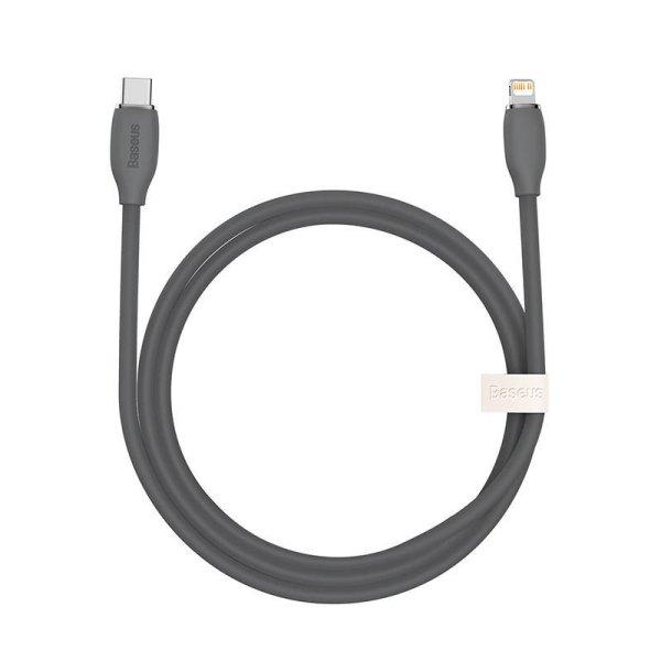 Baseus Jelly USB-C-világító kábel, 20W, 1,2m (fekete)