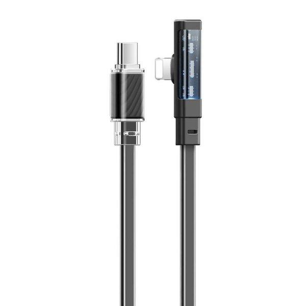 Kábel USB-C Lightning Mcdodo CA-3440 90 fokos 1.2m LED-del (fekete)