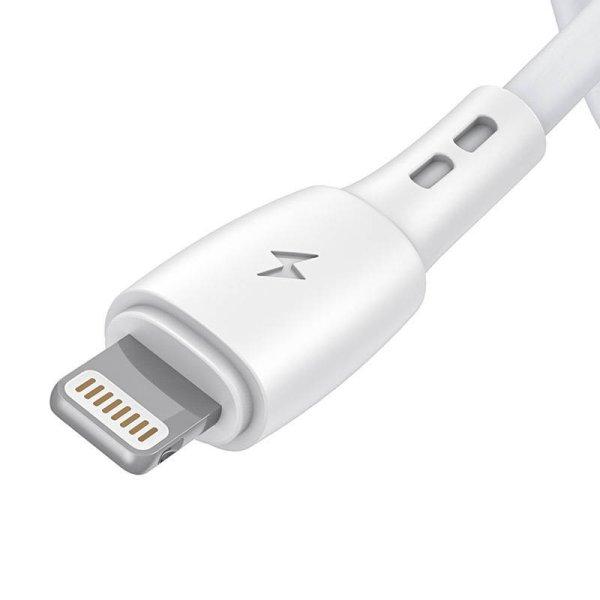 USB és Lightning kábel VFAN Racing X05, 3A, 1m (fehér)