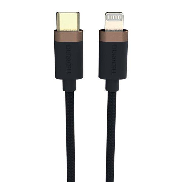 Duracell USB-C kábel Lightninghoz 1m (fekete)