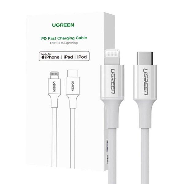 UGREEN US171 USB-C - Lightning kábel, 3A, 0,25m (fehér)