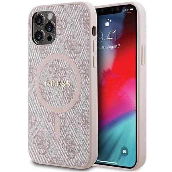 Guess 4G Collection bőr fém logós MagSafe tok iPhone 12 Pro / iPhone 12 -
Rózsaszín