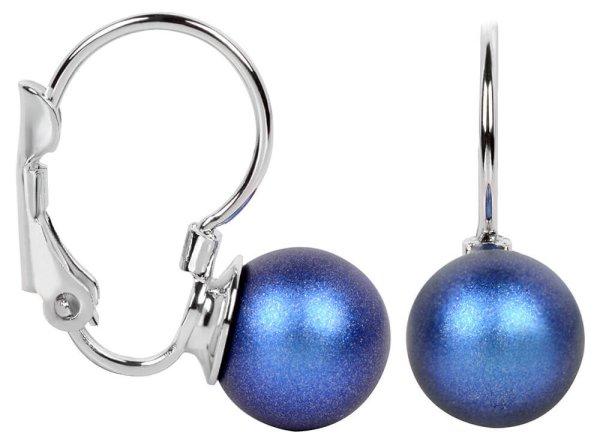 Levien Bájos fülbevaló Pearl Iridescent Dark Blue