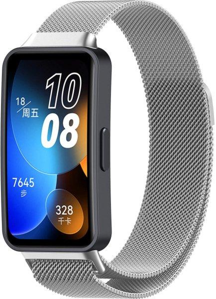 4wrist Milánói szíj, mágneses csattal Huawei Watch Band 8
-hoz - Silver