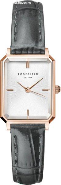 Rosefield Octagon XS White Grey Leather Rose Gold OWGLR-O87