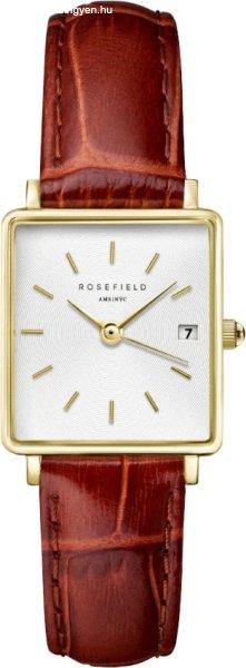 Rosefield Boxy XS White Medium Brown Leather Gold QWBLG-Q55