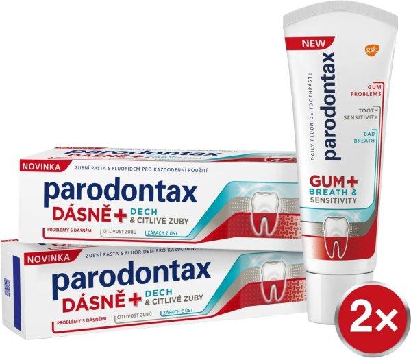 Parodontax Fogkrém fogíny-, lehelet- és
fogérzékenységi problémákra Gum and Sensitive Duo 2 x
75 ml