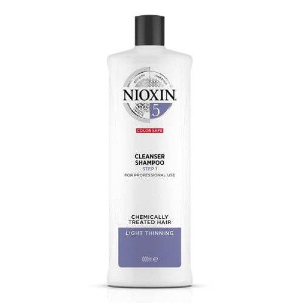 Nioxin Tisztító sampon normál és erős természetes
és enyhén vékonyodó festett hajra System 5 (Shampoo Cleanser
System 5) 1000 ml