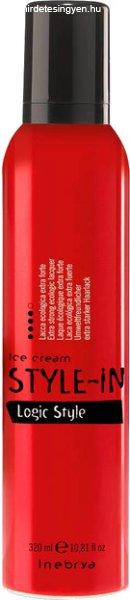 Inebrya Extra erős fixálású hajlakk Ice Cream Style-In
(Logic Style) 320 ml