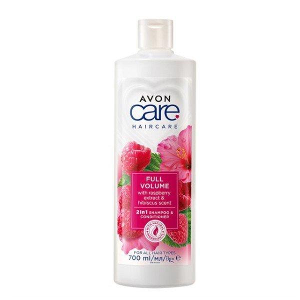 Avon Volumennövelő sampon és kondicionáló
málnával és hibiszkusszal 2 az1-ben Care (2 in 1 Shampoo &
Conditioner) 700 ml