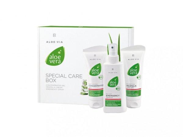 LR Aloe vera elsősegély box (elsősegély spray, aloe koncentrátum,
propoliszos krém) 3 speciális ápoló készítmény