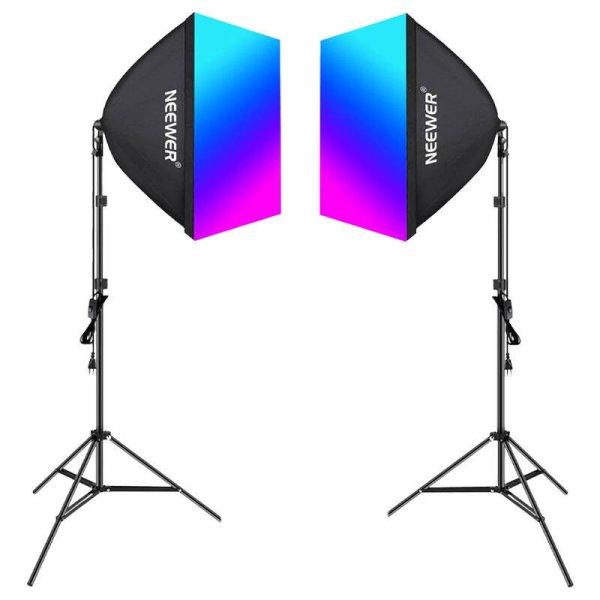 Neewer NK800 készlet két softbox izzó RGB 24W 24W 2700-6500K állványok
pajzsok