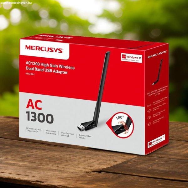 MERCUSYS nagy sebességű AC1300 Wifi USB-adapter kétsávos MA30H