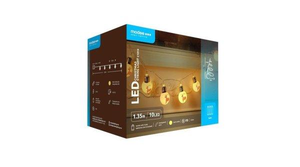 Modee Karácsonyi LED Füzér Plastic Elemes C1014 (10LED/1,35m/15cm) warm