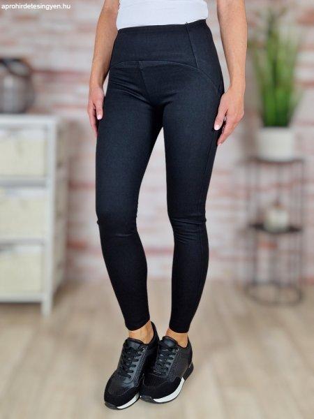 Alakformáló, fekete farmer leggings S-XL-ig