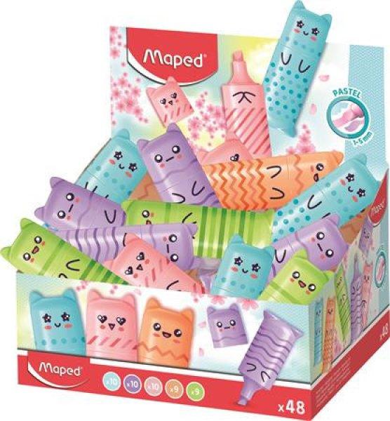 Szövegkiemelő display, 1-5 mm, MAPED "Mini Pastel", 5 különböző
pasztell szín