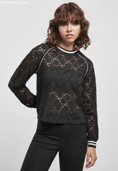 Urban Classics Ladies Short Lace College Crew black