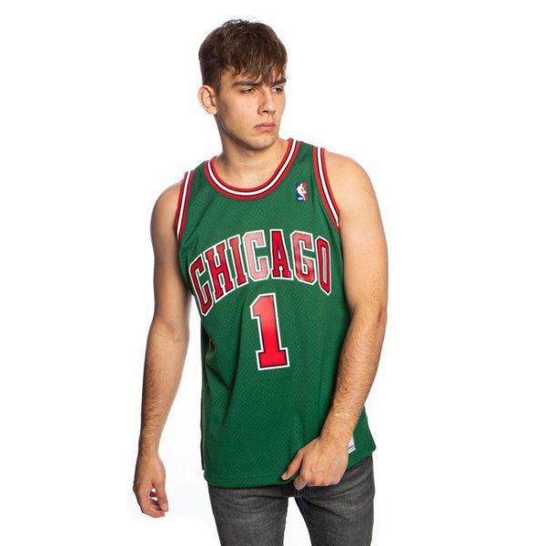 Mitchell & Ness Chicago Bulls #1 Derrick Rose green Swingman Jersey