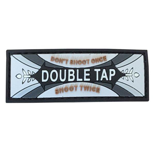 WARAGOD FELVARRÓ Double Tap Don't Shoot Once Shoot Twice PVC Patch Gray