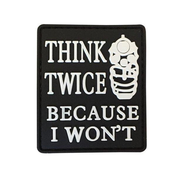 WARAGOD FELVARRÓ Think Twice Because I Won't PVC Patch Black and White