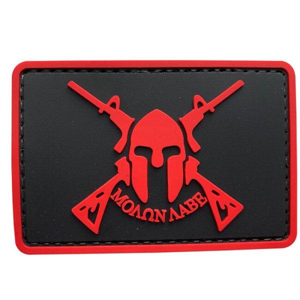 WARAGOD Tapasz 3D Molon Labe Spartan with Two Rifles 7.5x5cm