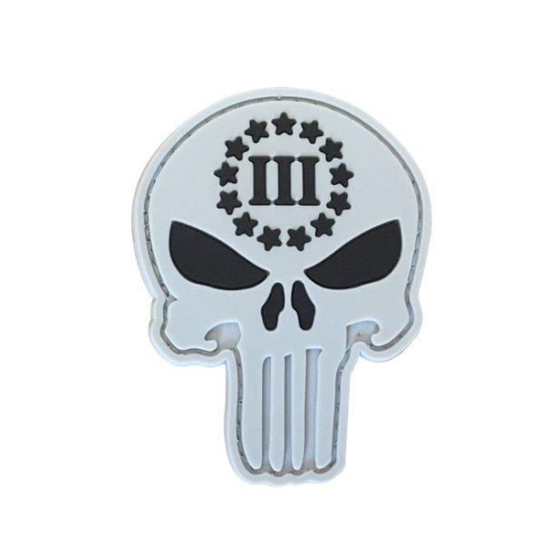 WARAGOD Tapasz 3D Punisher three Percenter 6.8x5.2cm