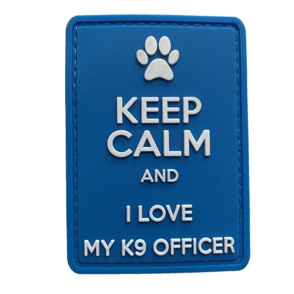 WARAGOD Keep Calm and I love my K9 PVC rátét, kék