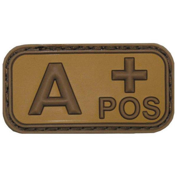 MFH vércsoport tapasz 3D, A pozitív khaki 5x2,5cm