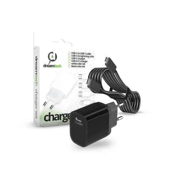 Dreamtech PD Charger Set USB-C 20W-os adapterrel és USB-C / USB-C kábellel
FEKETE