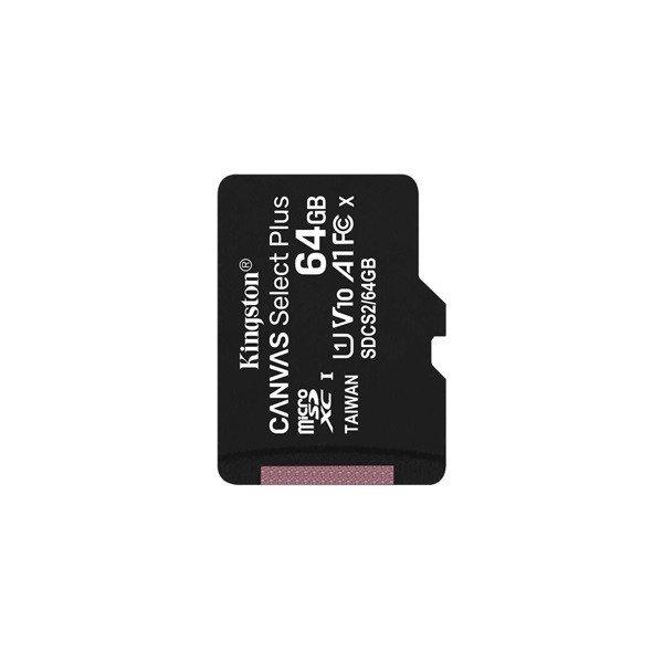 KINGSTON Memóriakártya MicroSDXC 64GB Canvas Select Plus 100R A1 C10 Adapter
nélkül