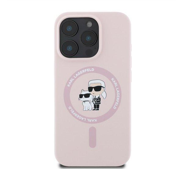 Karl Lagerfeld Silicone KC Heads Ring Apple iPhone 16 Pro hátlap tok,
rózsaszín KLHMP16LSCMKCRHP