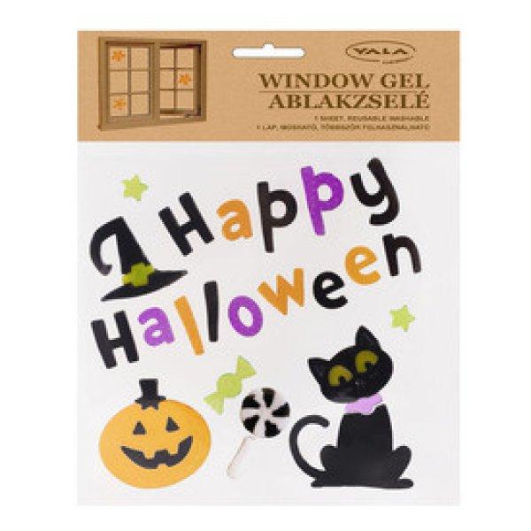 Ablakzselé Halloween cica