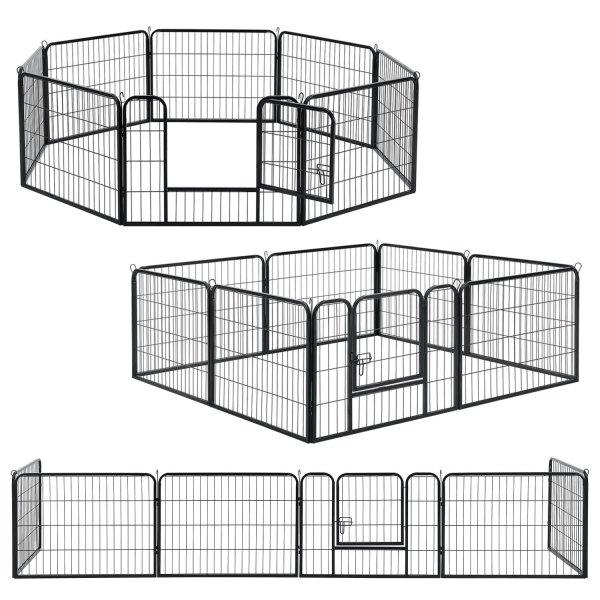 Fém kutya kennel 80 x 60 cm, 8-részes