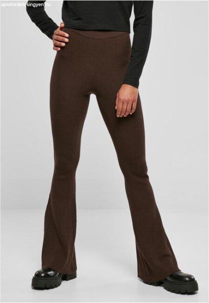 Urban Classics Ladies Rib Knit Bootcut Leggings brown