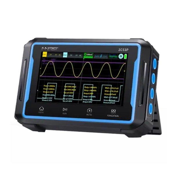 FNIRSI 2C53P - 3 in 1: érintőképernyős oszcilloszkóp, multiméter, és DDS
generátor: 2 csatorna, 50 MHz sávszélesség