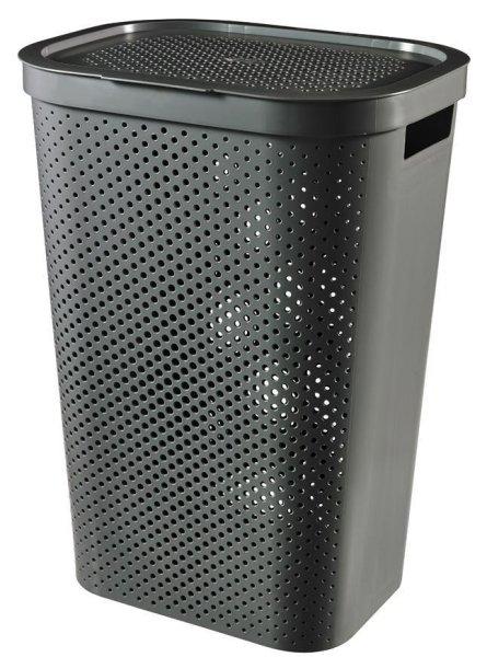 Szennyes kosár Curver® INFINITY RECYCLED 60L, antracit, 44x60x35 cm