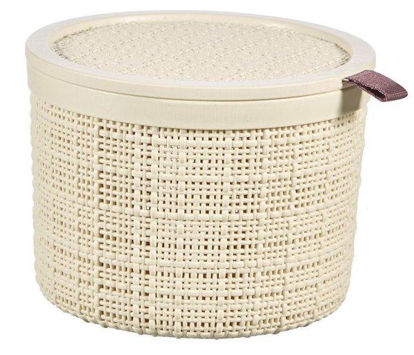 Kosár a Curver® JUTE ROUND korával, 2L, bézs, 17x13 cm