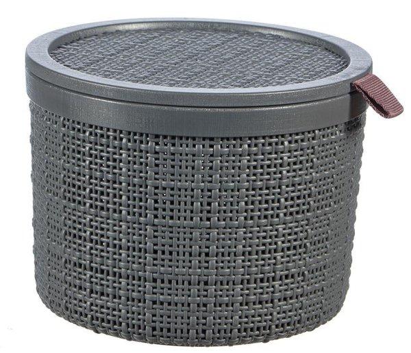 Kosár and Curver® JUTE ROUND, 2L, sötétszürke, 17x13 cm